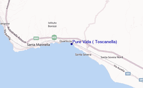 mapa de localização de Pure Vida ( Toscanella)