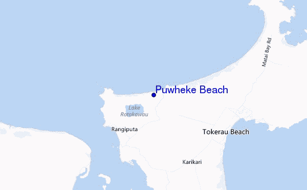 mapa de localização de Puwheke Beach