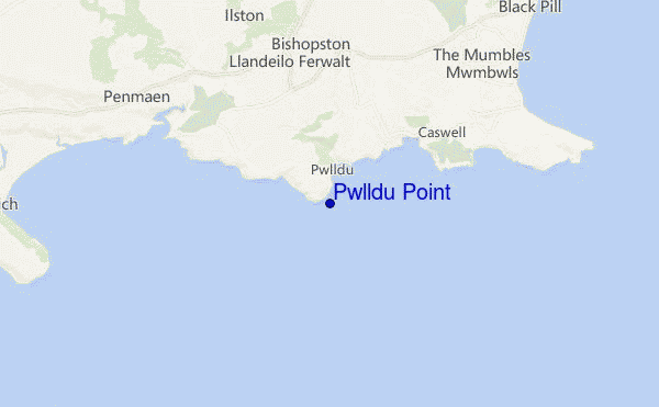 mapa de localização de Pwlldu Point