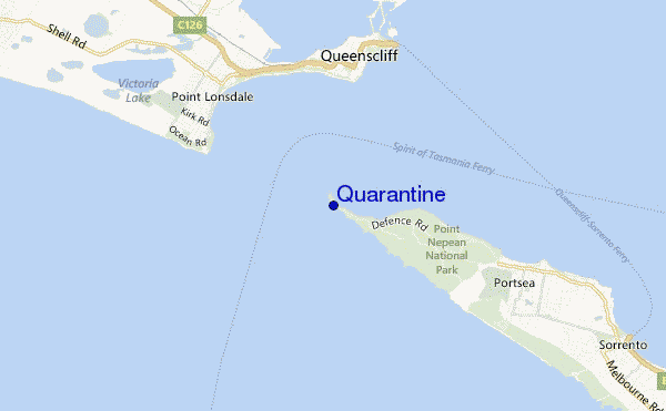 mapa de localização de Quarantine