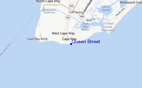 mapa de localização de Queen Street