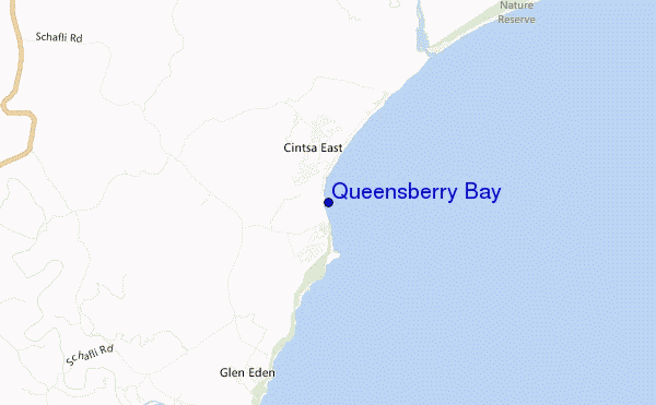 mapa de localização de Queensberry Bay