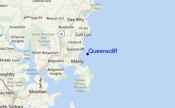 mapa de localização de Queenscliff