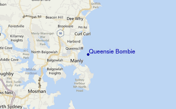 mapa de localização de Queensie Bombie