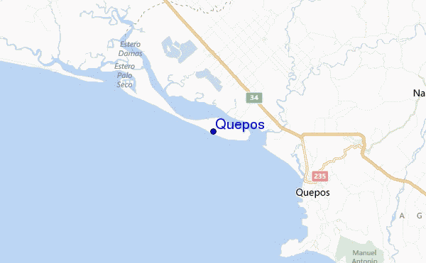 mapa de localização de Quepos