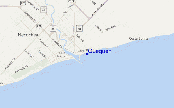 mapa de localização de Quequen