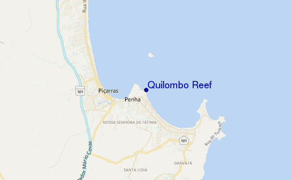 mapa de localização de Quilombo Reef