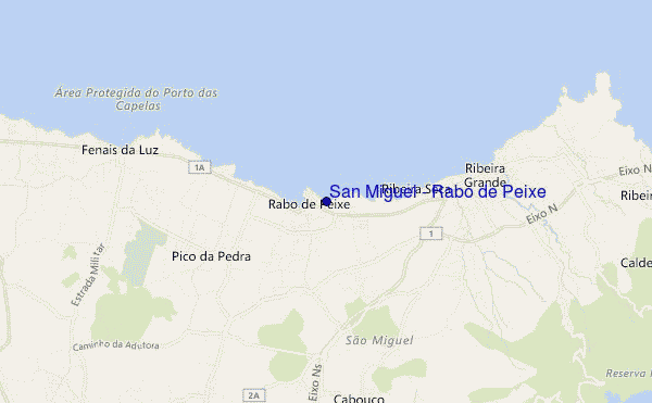 mapa de localização de San Miguel - Rabo de Peixe