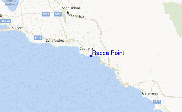 mapa de localização de Racca Point
