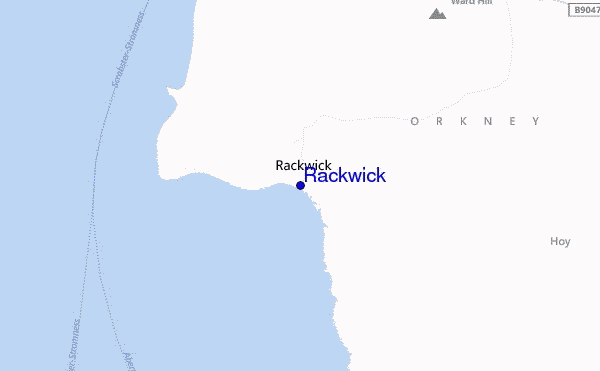 mapa de localização de Rackwick