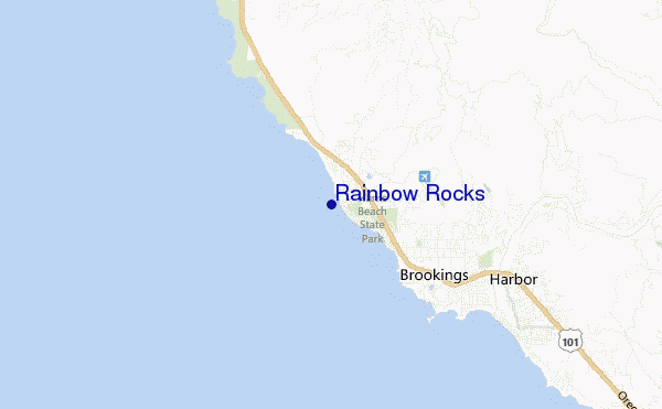 mapa de localização de Rainbow Rocks