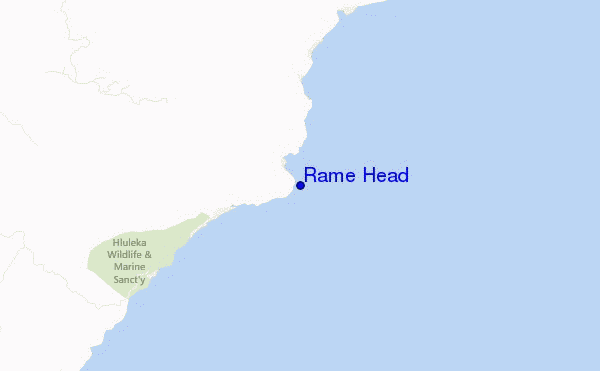 mapa de localização de Rame Head