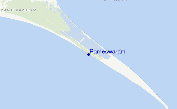 mapa de localização de Rameswaram