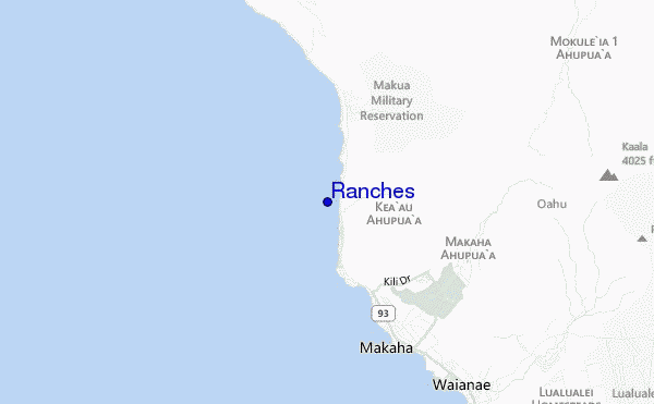 mapa de localização de Ranches
