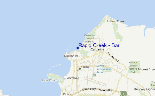 mapa de localização de Rapid Creek - Bar