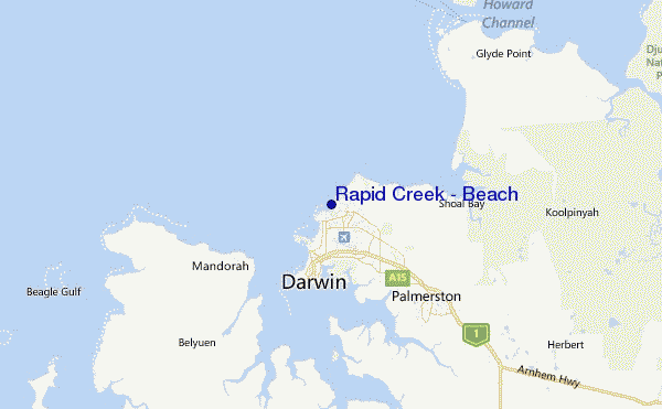 Rapid Creek - Beach Location Map