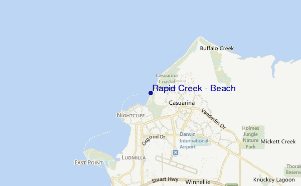 mapa de localização de Rapid Creek - Beach
