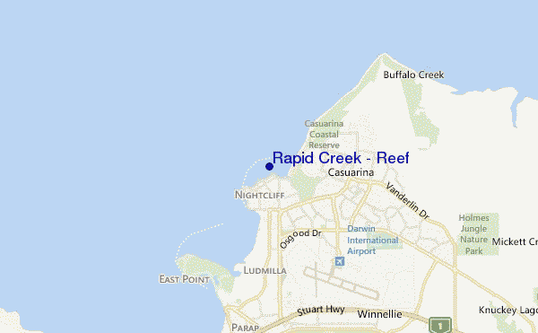 mapa de localização de Rapid Creek - Reef