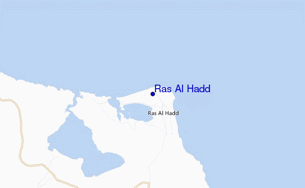 mapa de localização de Ras Al Hadd