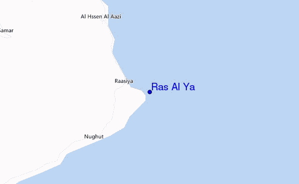 mapa de localização de Ras Al Ya