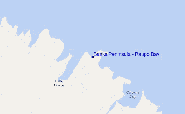mapa de localização de Banks Peninsula - Raupo Bay