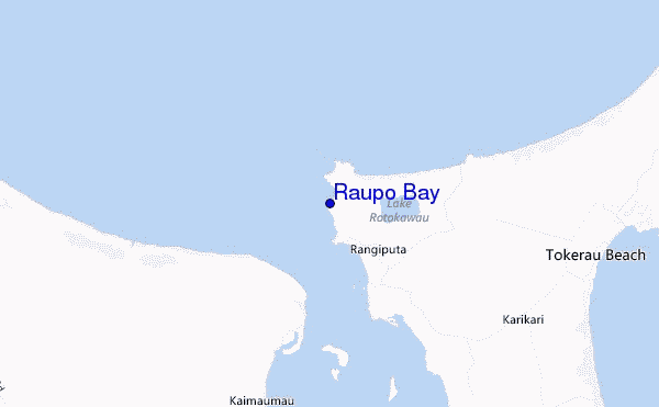 mapa de localização de Raupo Bay