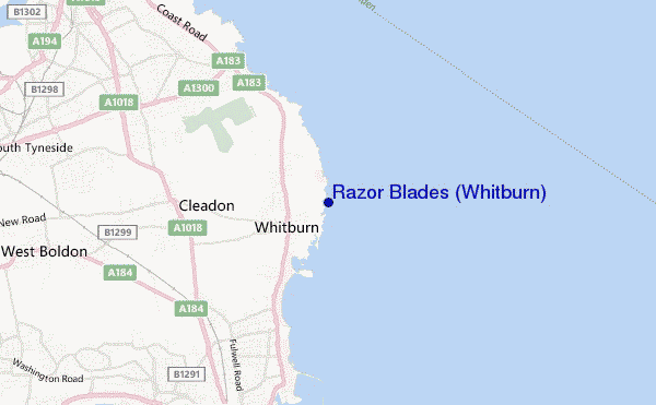 mapa de localização de Razor Blades (Whitburn)