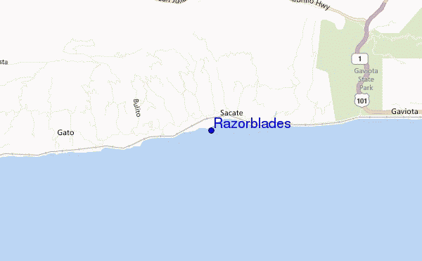 mapa de localização de Razorblades