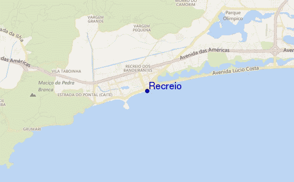 mapa de localização de Recreio