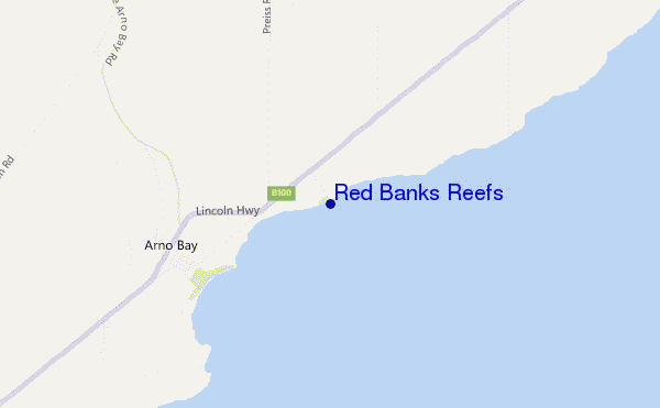 mapa de localização de Red Banks Reefs