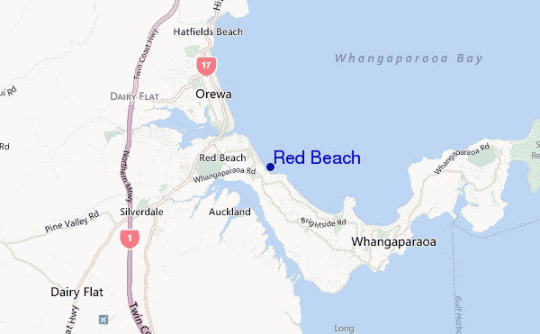 mapa de localização de Red Beach