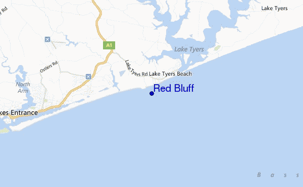 mapa de localização de Red Bluff