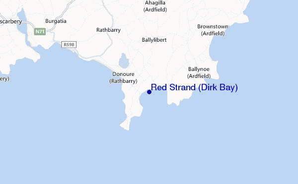 mapa de localização de Red Strand (Dirk Bay)