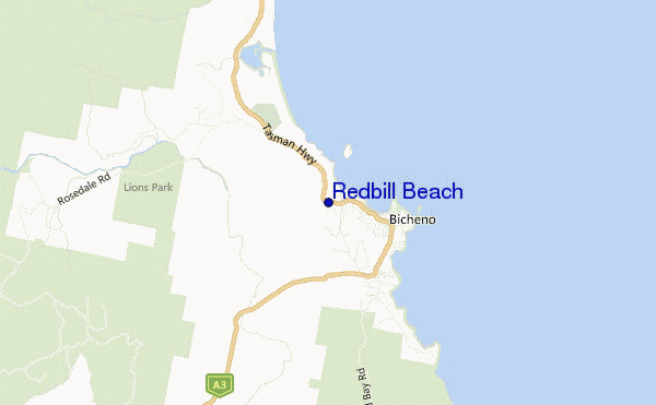 mapa de localização de Redbill Beach
