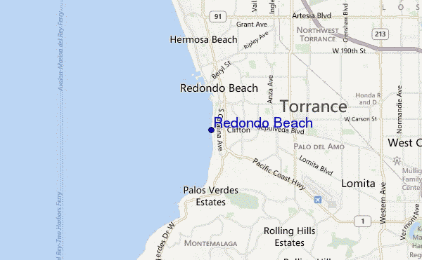 mapa de localização de Redondo Beach