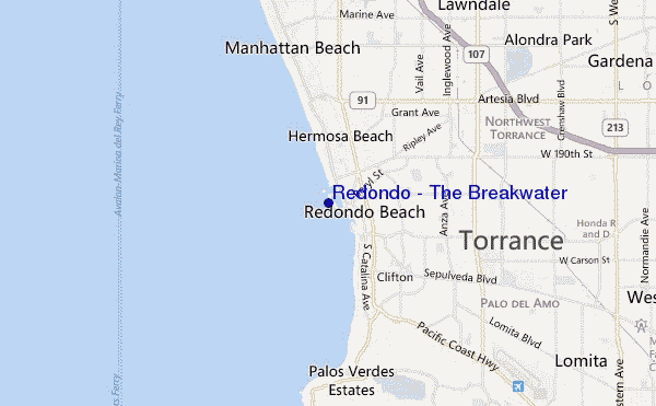 mapa de localização de Redondo - The Breakwater
