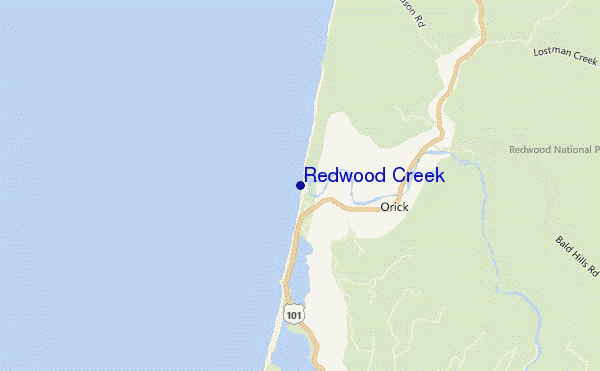 mapa de localização de Redwood Creek