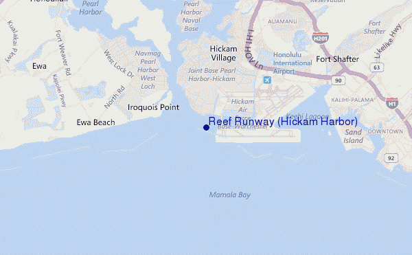 mapa de localização de Reef Runway (Hickam Harbor)