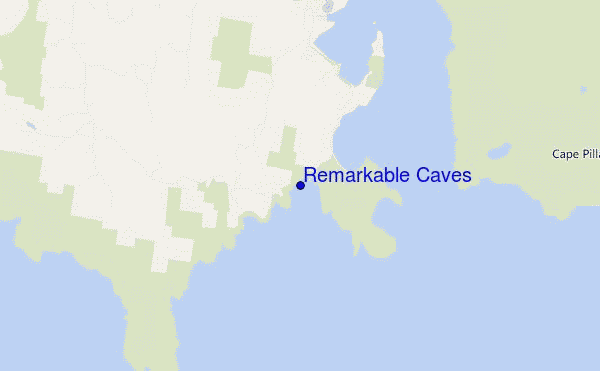 mapa de localização de Remarkable Caves