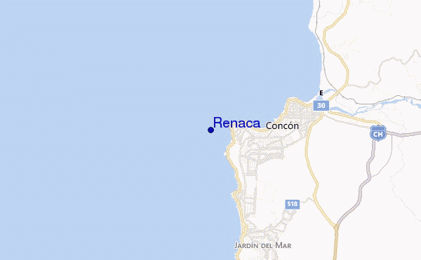mapa de localização de Renaca