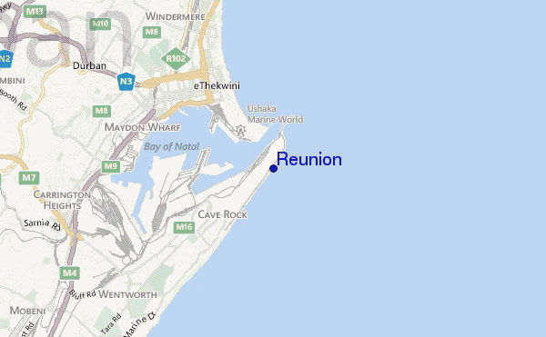 mapa de localização de Reunion