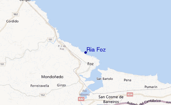 mapa de localização de Ria Foz