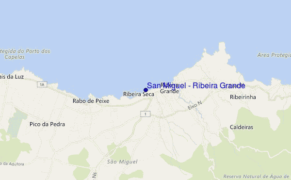 mapa de localização de San Miguel - Ribeira Grande