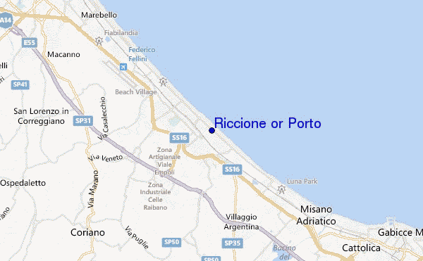 mapa de localização de Riccione or Porto