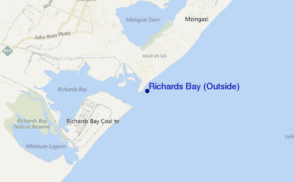 mapa de localização de Richards Bay (Outside)