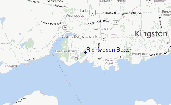mapa de localização de Richardson Beach