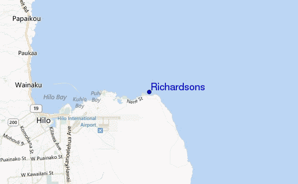 mapa de localização de Richardsons
