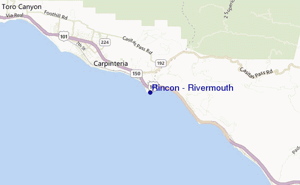 mapa de localização de Rincon - Rivermouth