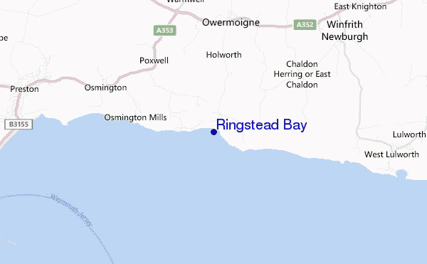 mapa de localização de Ringstead Bay