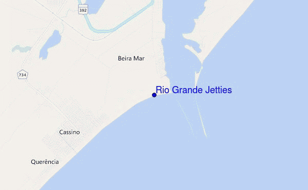 mapa de localização de Rio Grande Jetties